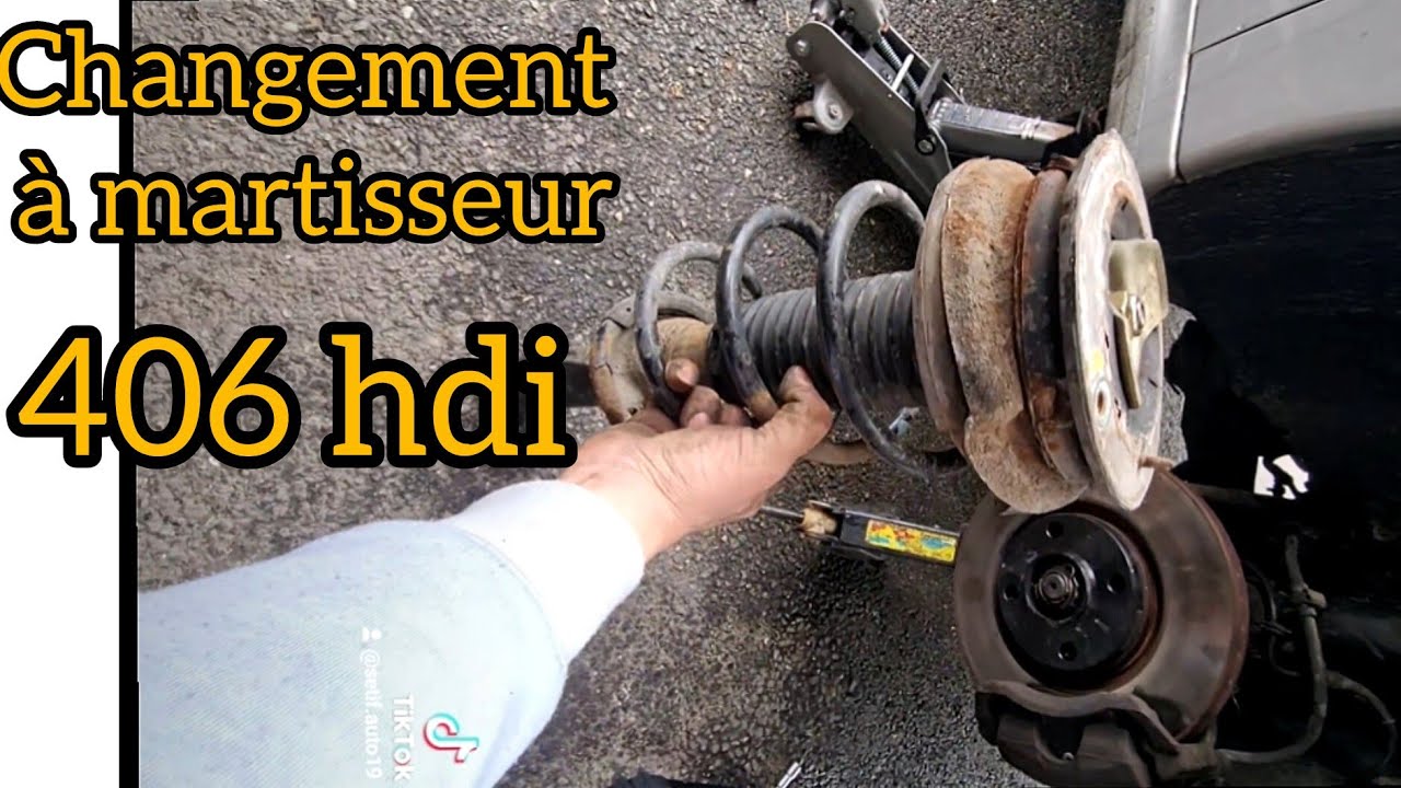 changement amortisseur à vante Peugeot 406 hdi الطريقة الصحيحة لتغيير نوابض الامامية #406