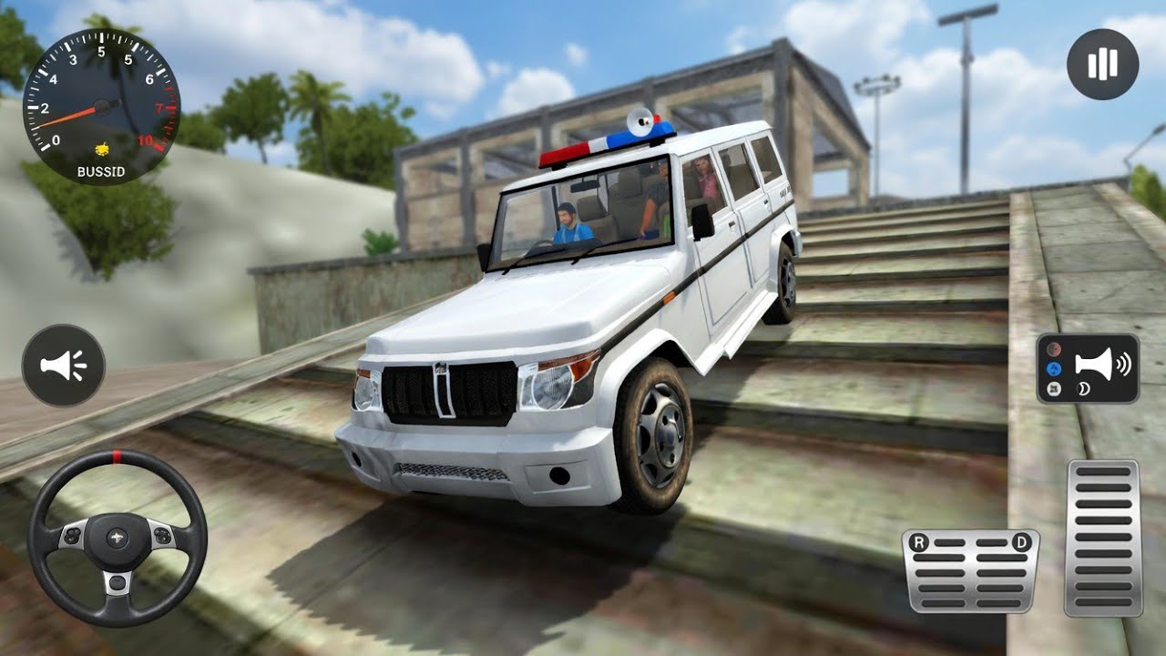 Mahindra Bolero Police Car 🚓 vs Extreme Stairs Challenge 😱 | Bus Simulator Indonesia Gameplay 