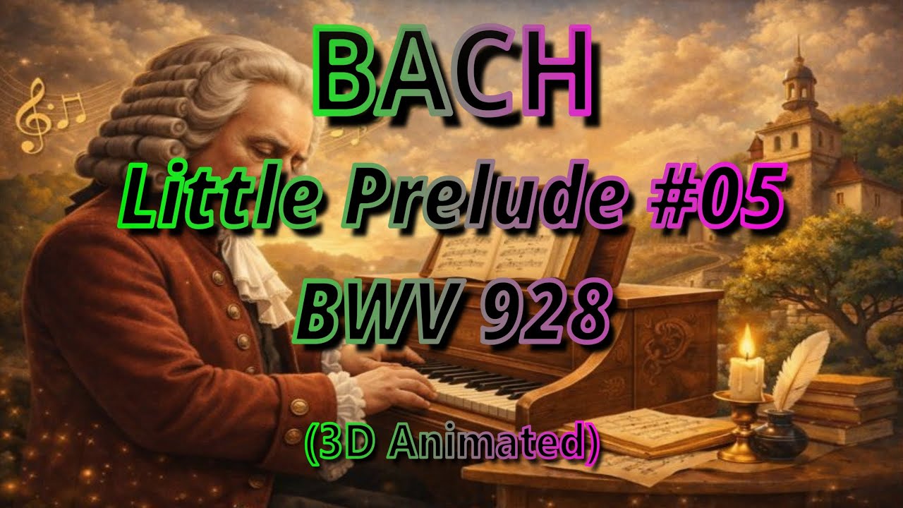 Bach - Little Prelude#05, BWV 928(3D Animated)