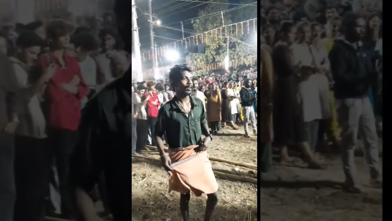 പയ്യന്നൂർ കുറിഞ്ഞി ക്ഷേത്രം കളിയാട്ടത്തോടനുബന്ധിച്ച് ഗാനമേളയിൽ നൃത്തംചെയ്ത് കാണികൾ
