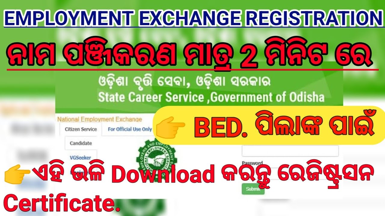Employment Exchange Registration Odisha for B. Ed Students 2026 | Online Apply Process Step by Step 