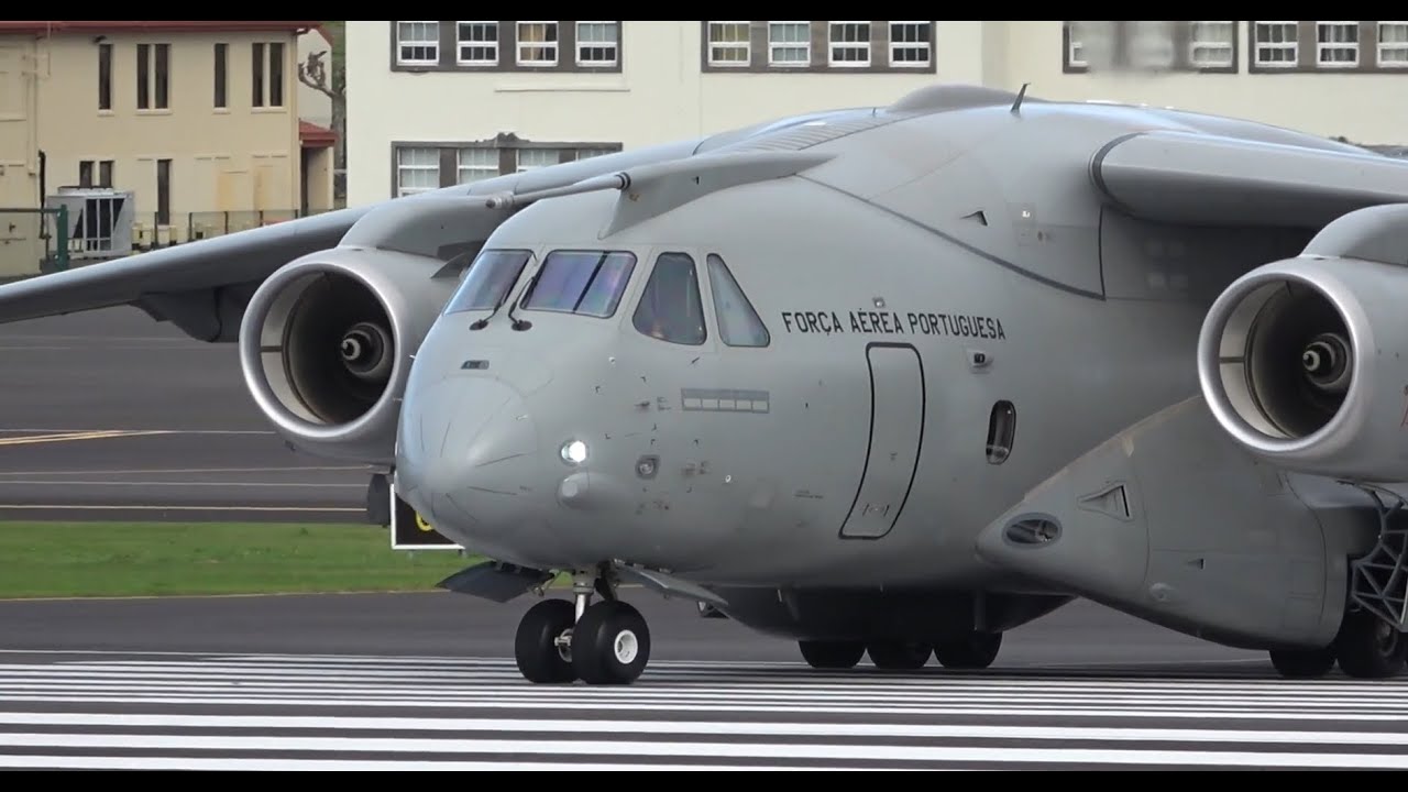 Embraer KC-390 Millennium Strong Wind Landing and Takeoff - Lajes Azores