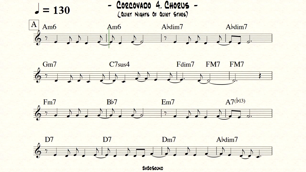 Corcovado Backing Track For Bass (BPM 130)