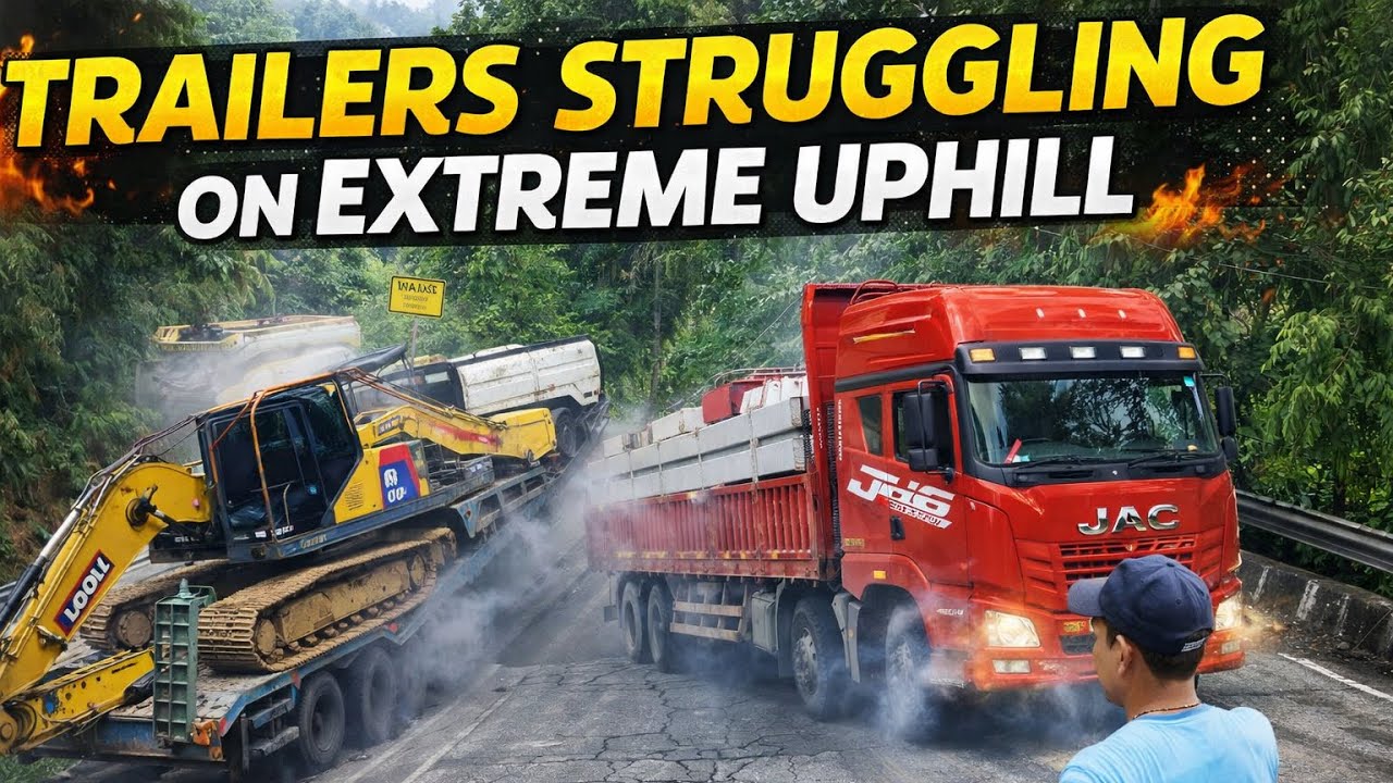 No Power, No Mercy | Heavy Trailers on Extreme Uphill