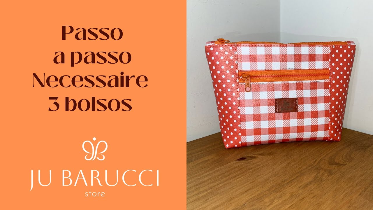 Costurando passo a passo uma necessaire com 3 bolsos!!! Linda e fácil para iniciantes !!!