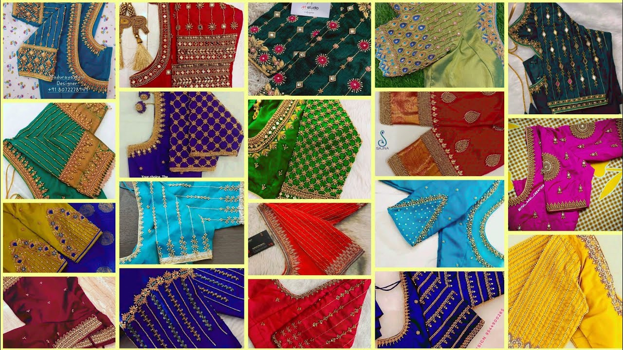 💯50 New Aari work  Bridal Blouse Designs | Maggam Work Blouse Design  bridal Aari blouse design