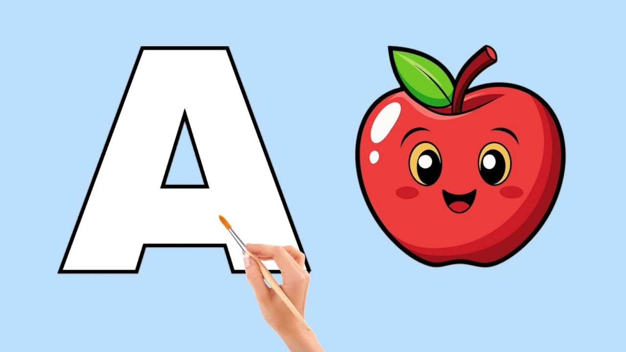 Learn Abc with pictures. Drawing and coloring. 