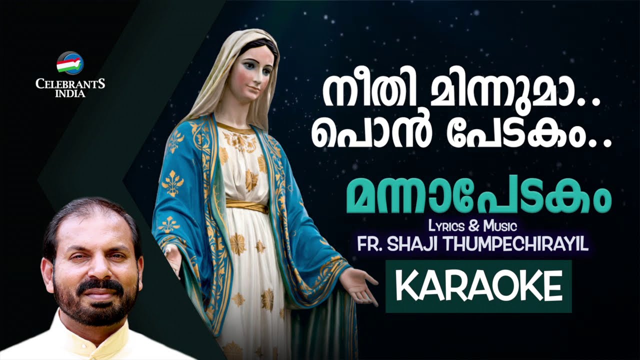 Neethi Minnuma Karaoke with Lyrics | Marian Song | Mannapedakam | Fr Shaji Thumpechirayil