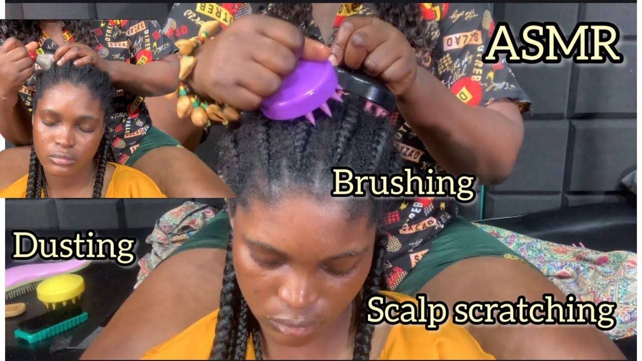 ASMR:💫 scalp scratching, brushing and dusting 
