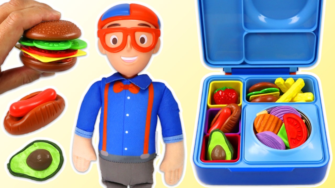 Helping Blippi Pack His Bento Lunch Box for School!