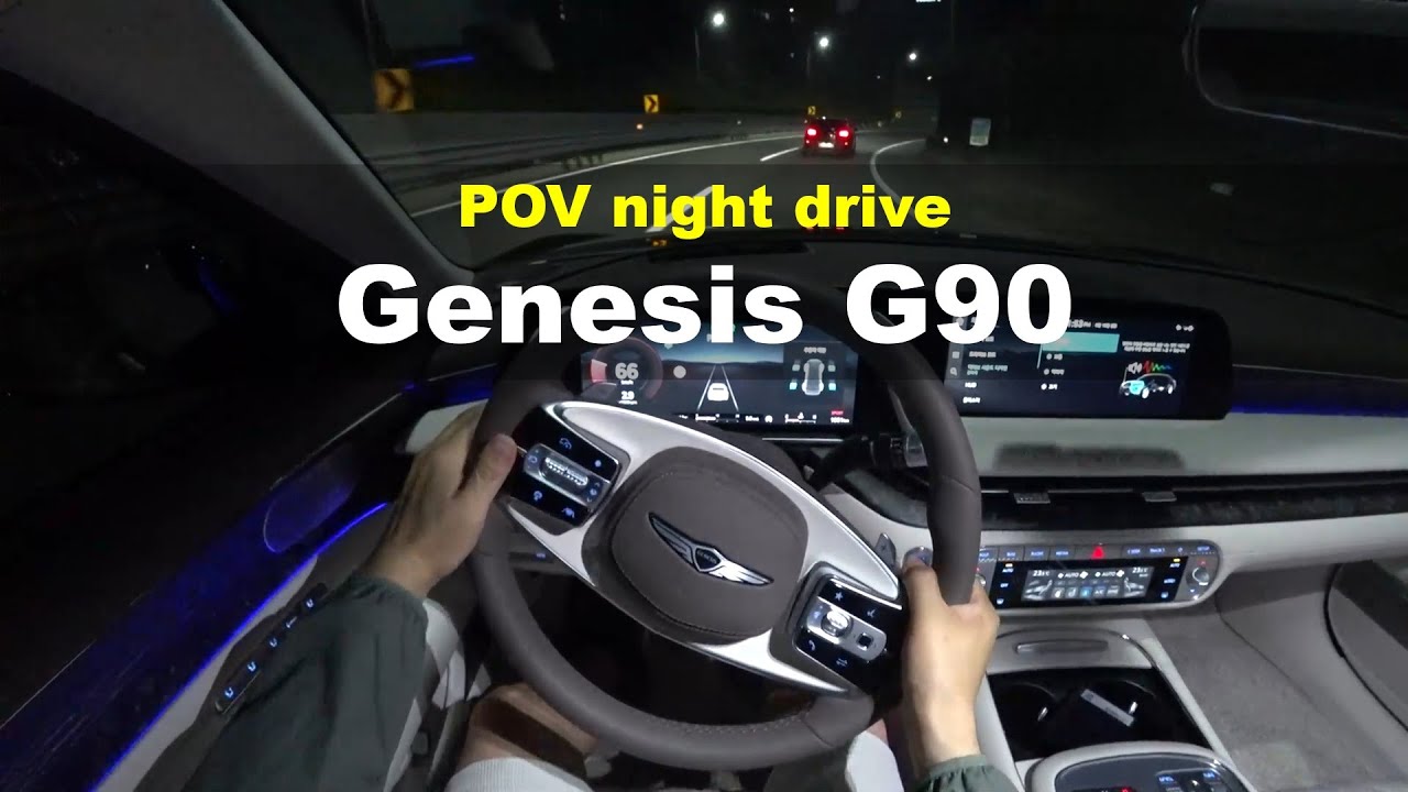 2023 Genesis G90 electric supercharger 3.5T-GDi AWD POV night drive