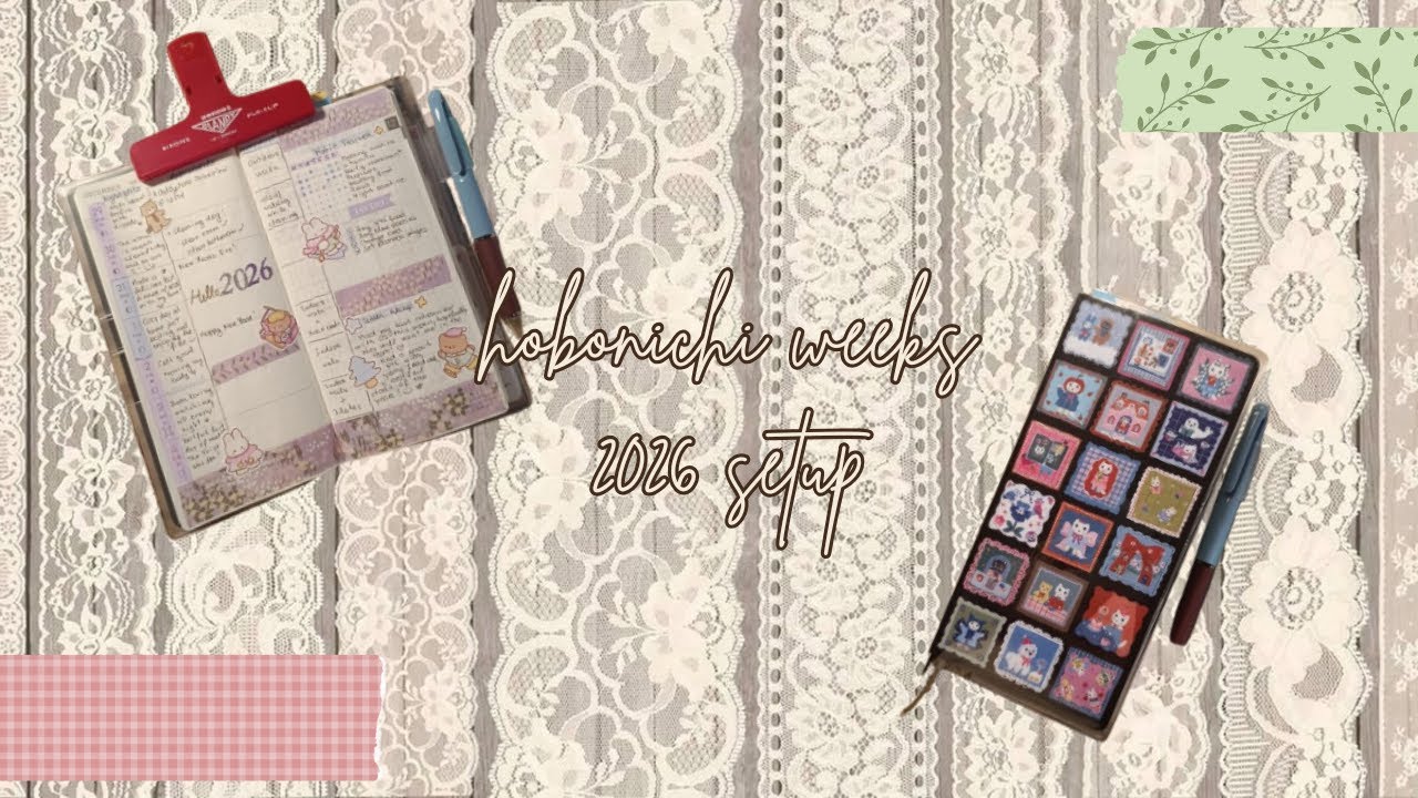 hobonichi weeks 2026 setup ❤︎ ⋆. 𐙚 ˚ 🌸