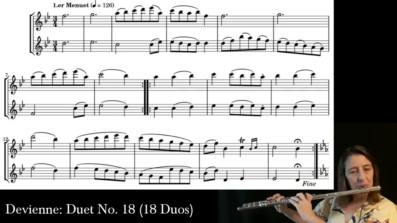 Devienne: Duet No. 18 (Play Along) in Bb