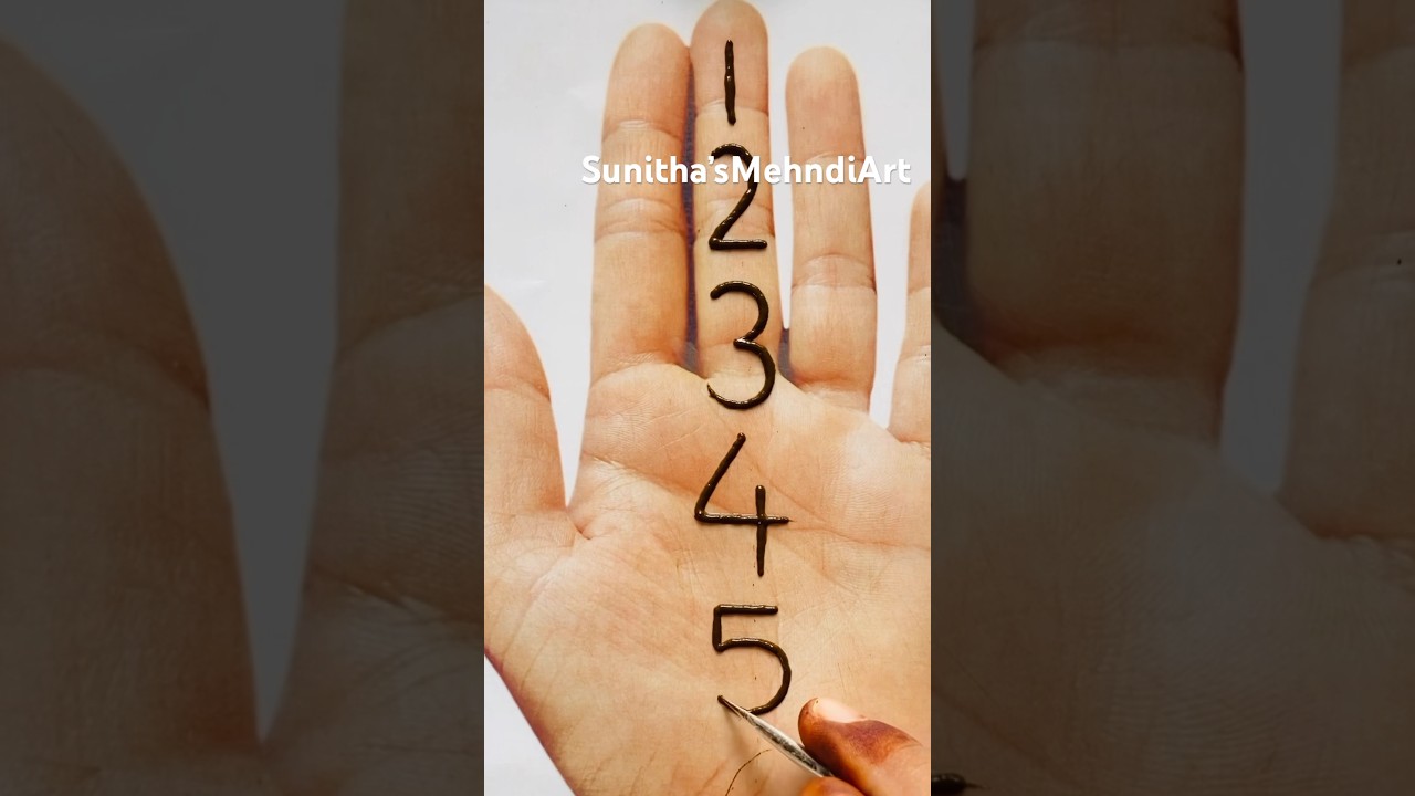 Very Easy Simple Beautiful Numbers Mehndi Design|| #mehndi #easymehndi #youtubeshorts #shorts