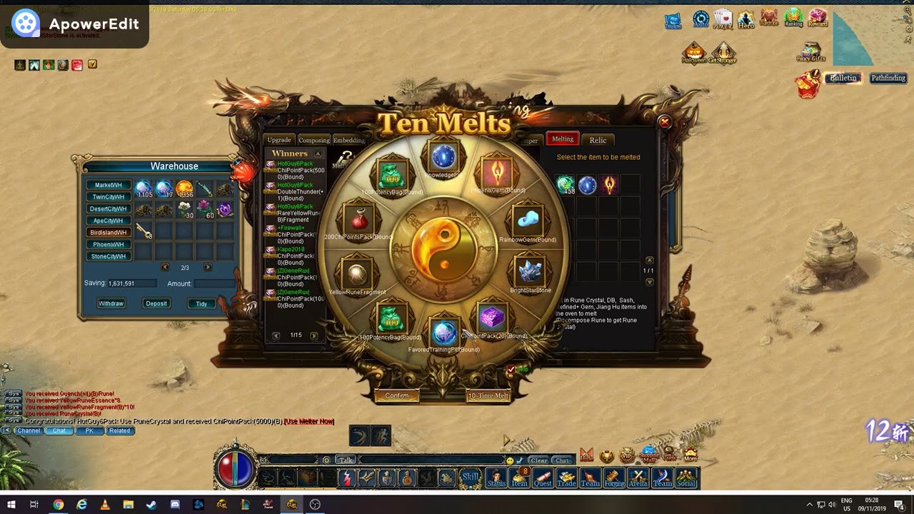 Conquer Online - Melting Super Rune Crystals..!