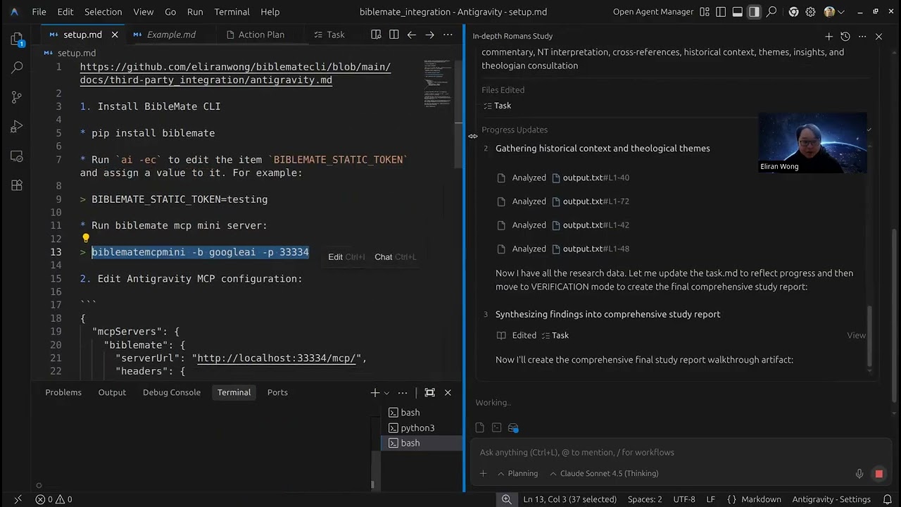 BibleMate AI + Google Antigravity