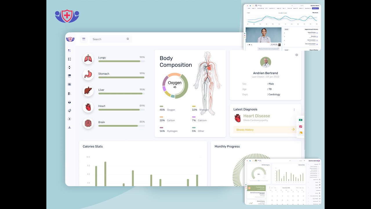 Doclinic Admin - Medical Software Design Dashboards And Medical Ui Framework
