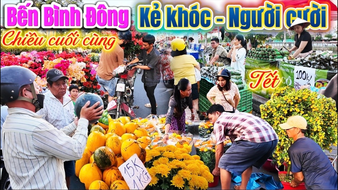 1174. Sài Gòn - Cảnh chưa từng thấy ở chợ hoa Bến Bình Đông tất cả Mai Cúc hoa giấy xổ rẻ đồng giá