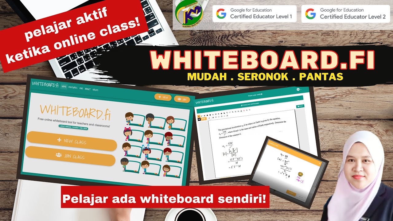 WHITEBOARD.FI  (Semua Pendidik Mesti Cuba! Aktifkan Kelas Online!) MUDAH. SERONOK. PANTAS