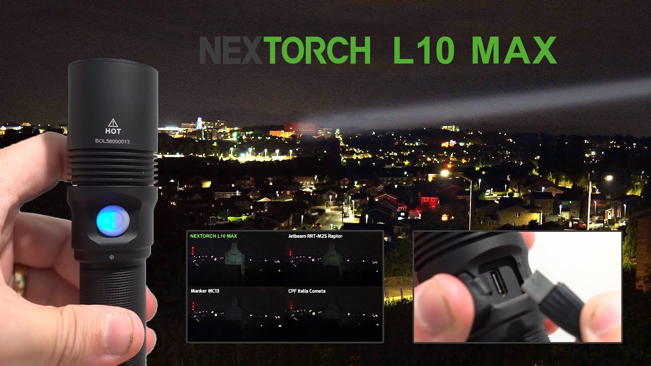 NEXTORCH L10 MAX - 1500m beam LEP Laser flashlight with Type-C charging!
