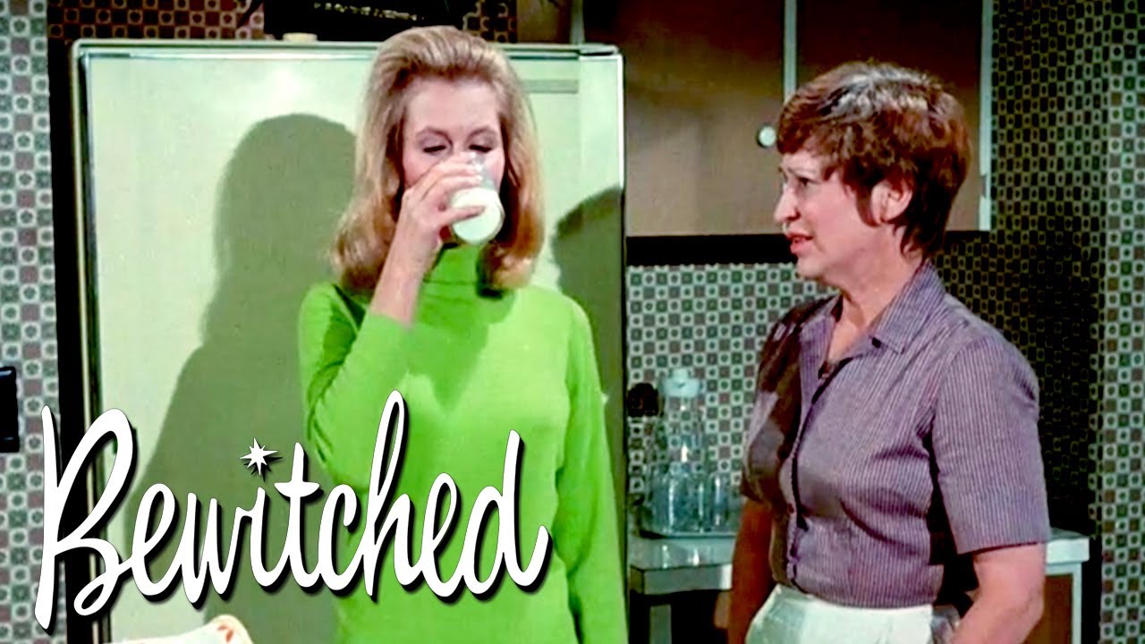 Samantha Drinks A Glass Of Charmed Milk | Bewitched