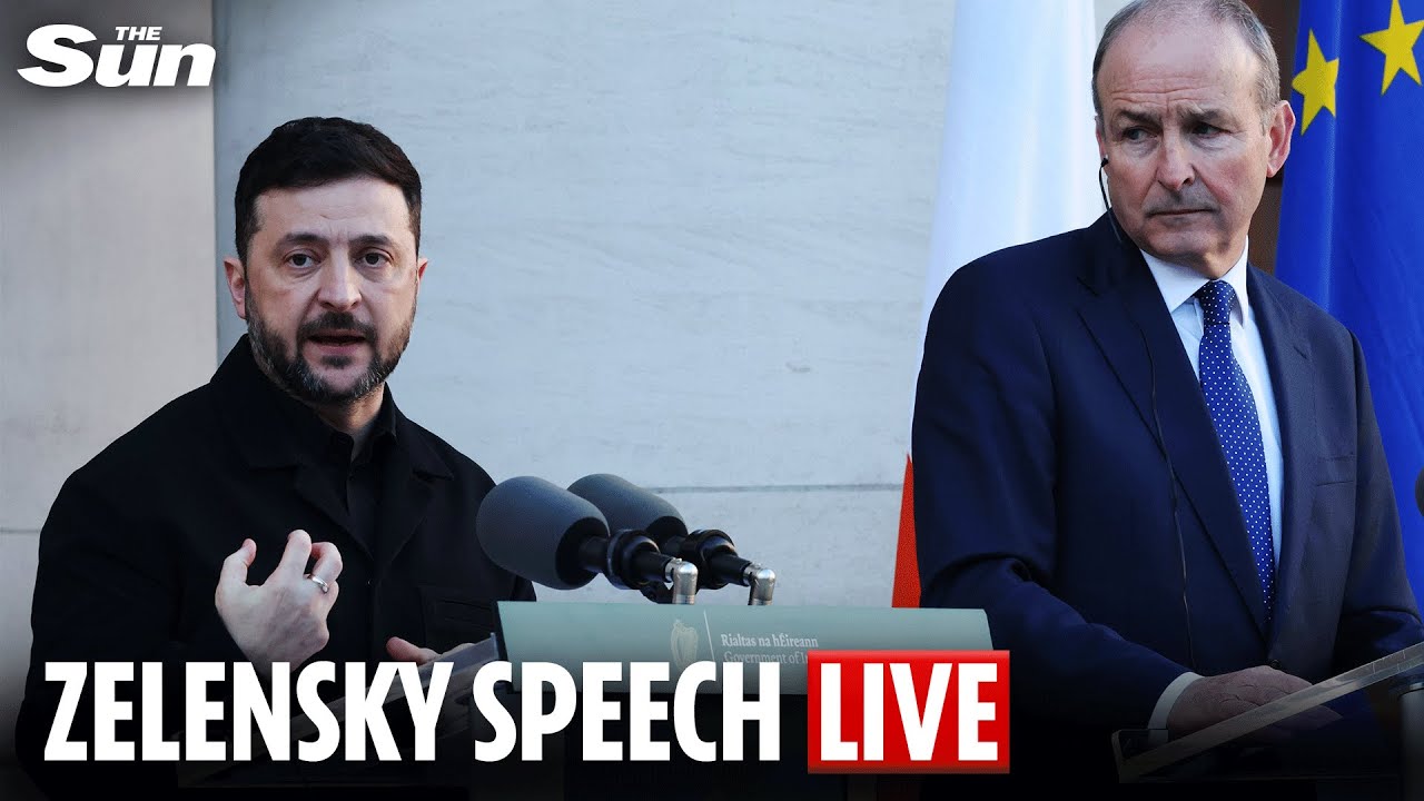 LIVE: President Zelensky delivers address to the Irish parliament
