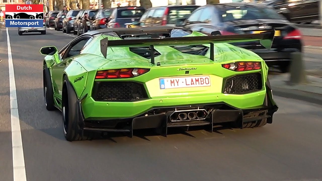 Liberty Walk Lamborghini Aventador w/ Capristo Exhaust - Launch Control & Loud Revs!