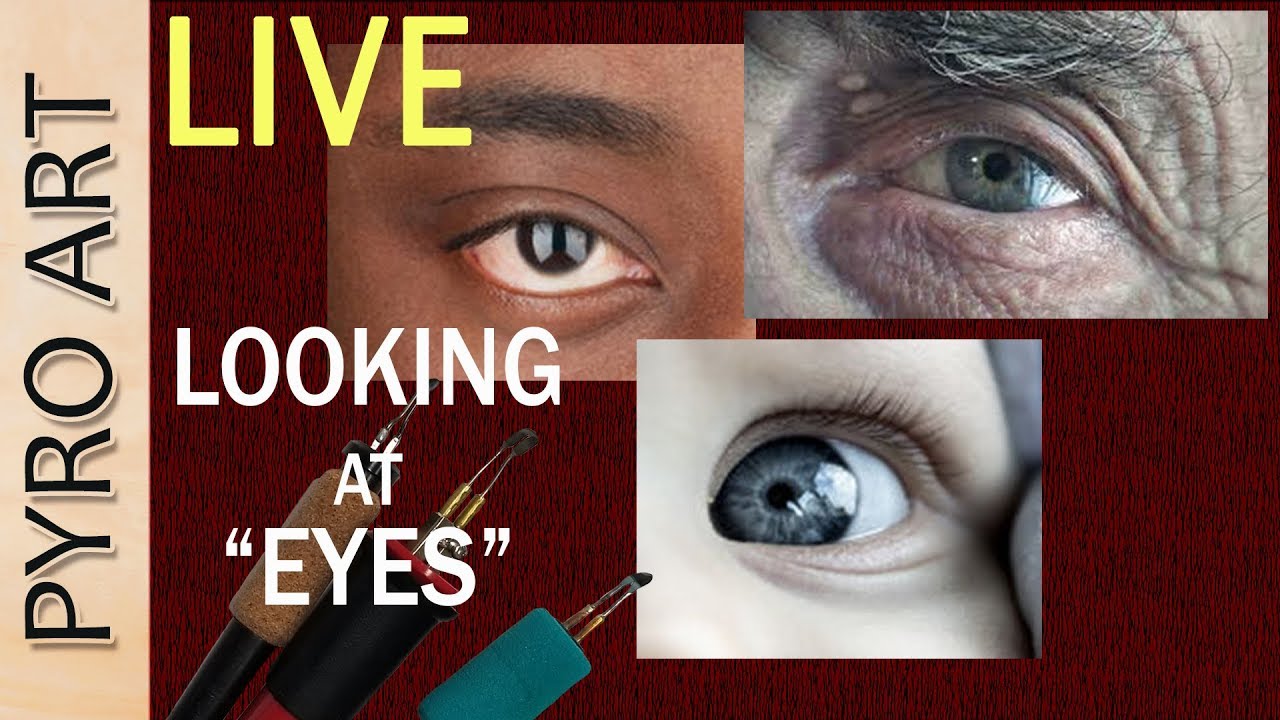 Pyrography: LIVE Wood Burning different types of Eyes
