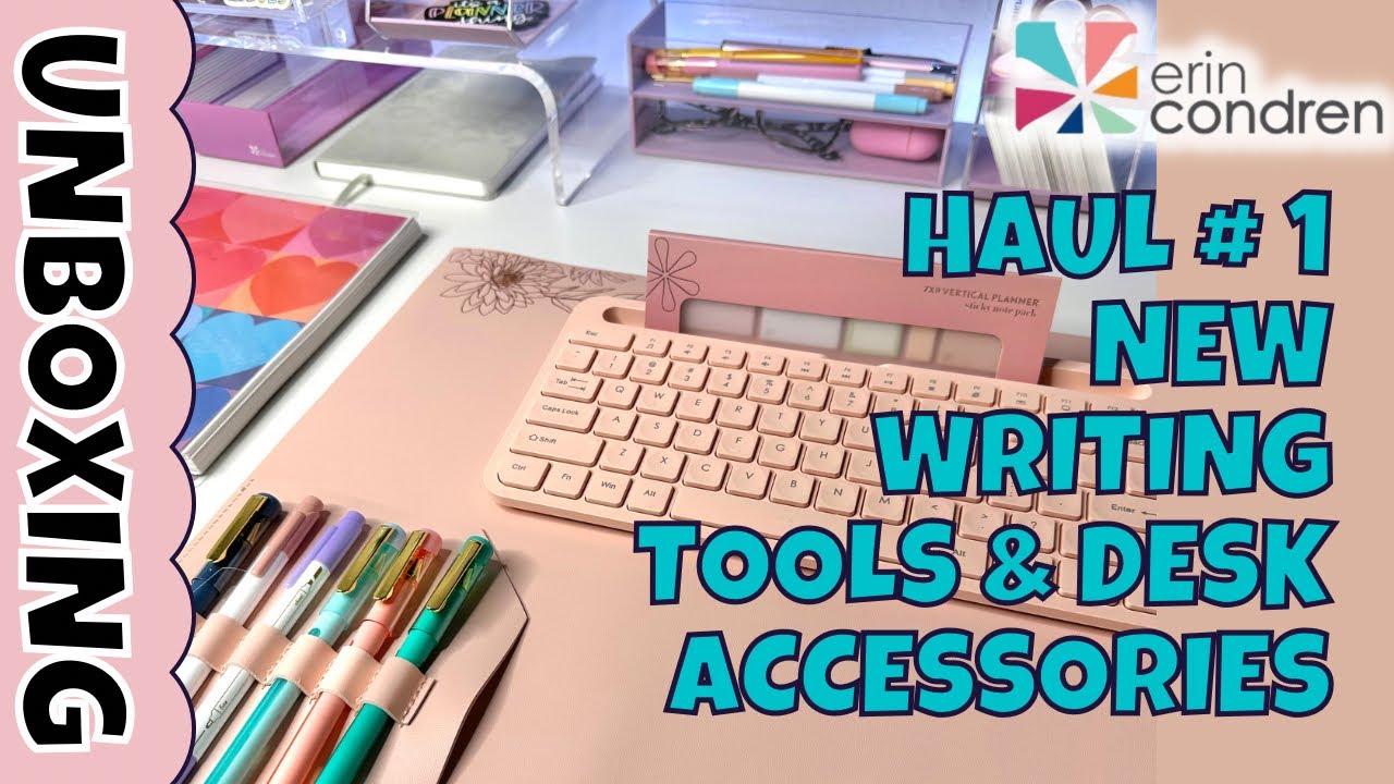 NEW! UNBOXING NEW PLANNER & DESK ACCESSORIES | ERIN CONDREN | HAUL NO. 1