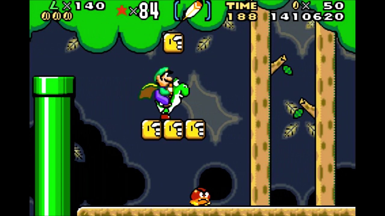Super Mario Advance 2 Forest of Illusion 3 all Dragon Coins & Secret Exit