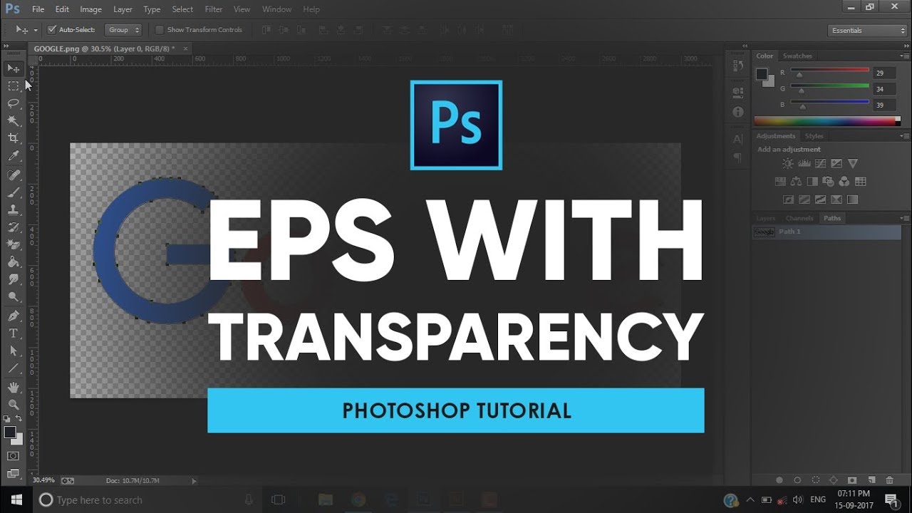 Экспортировать изображение как EPS с прозрачностью | Учебник Photoshop