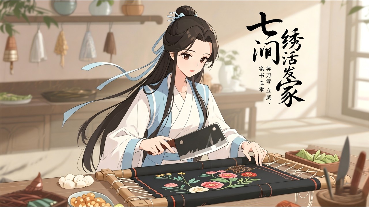 ⚡【首播漫剧】《穿书七零：菜刀立威，绣活发家》💥温叶书穿了，成了种田文女主的炮灰小堂妹