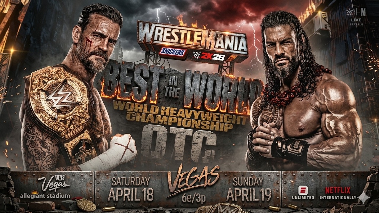 Главное событие WrestleMania 42! Роман Рейнс против Си Эм Панка | Чемпионат мира в тяжелом весе |...