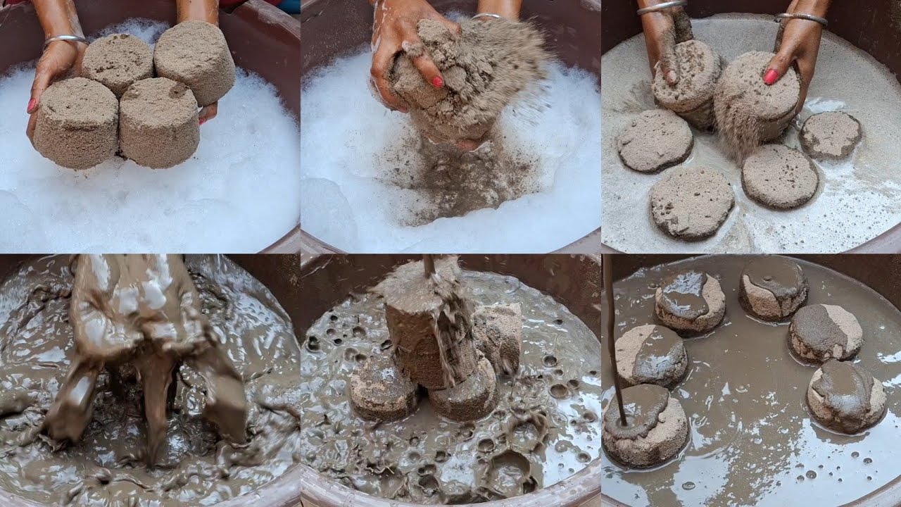 Ocean Sand Small Shapes Smashing || Dry / Water Smashing 