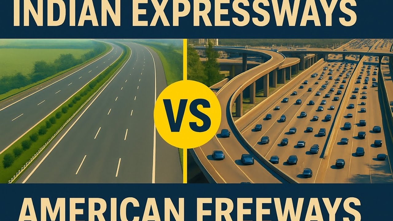 INDIAN EXPRESSWAY VS AMERICAN FREEWAY COMPARISON #expressway #highwaydevelopment