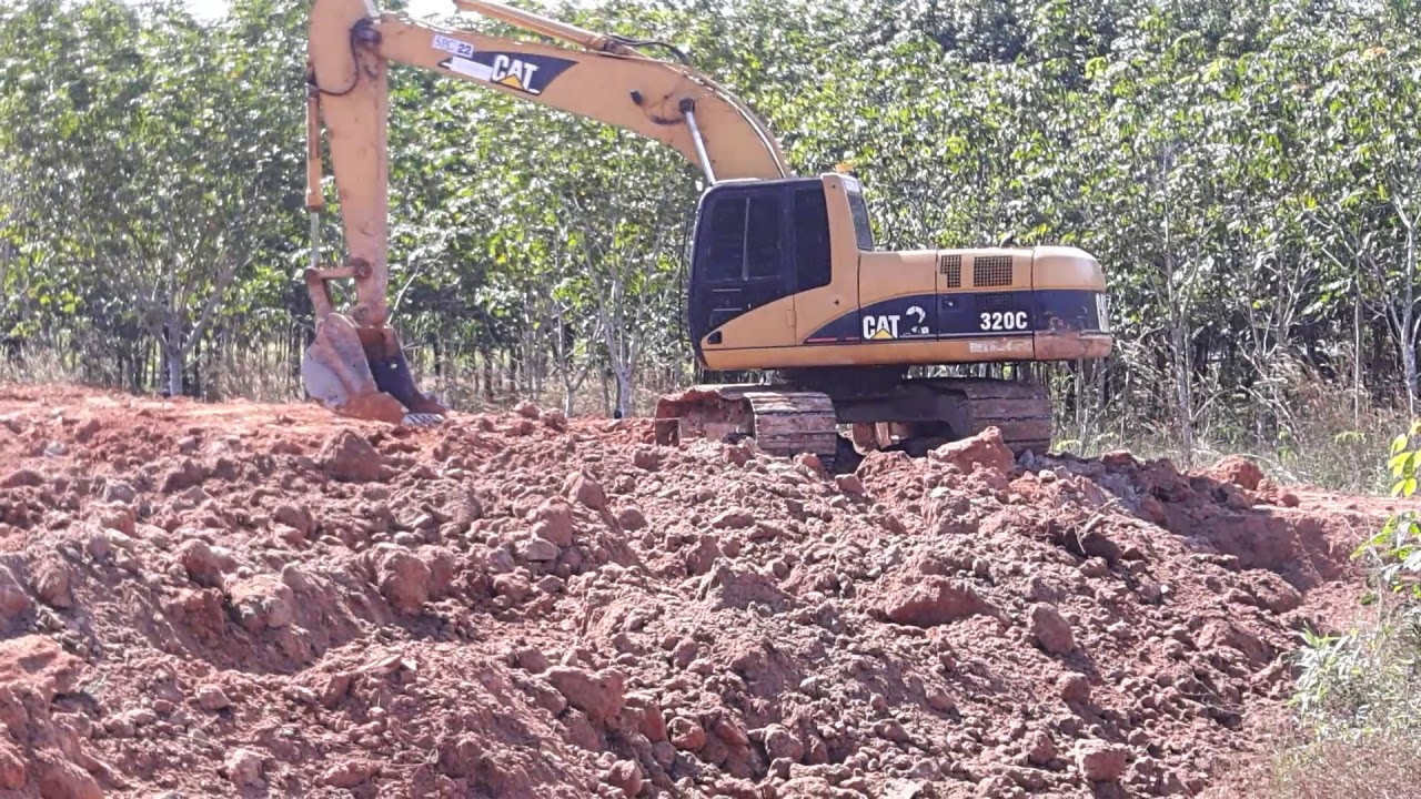 รีวิว รถขุด CAT 320C excavator บุ้งกี๋ 7 ฟัน เคลี่ยริ่งขอบสระ อายุ 15 ปีขึ้น EP.3577