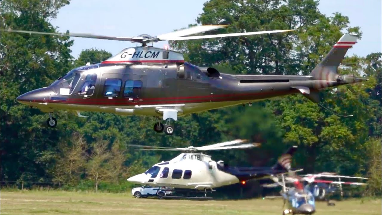 AgustaWestland AW109SP Grand New | Landing and Takeoff at Busy Royal Ascot Heliport | Helicopter