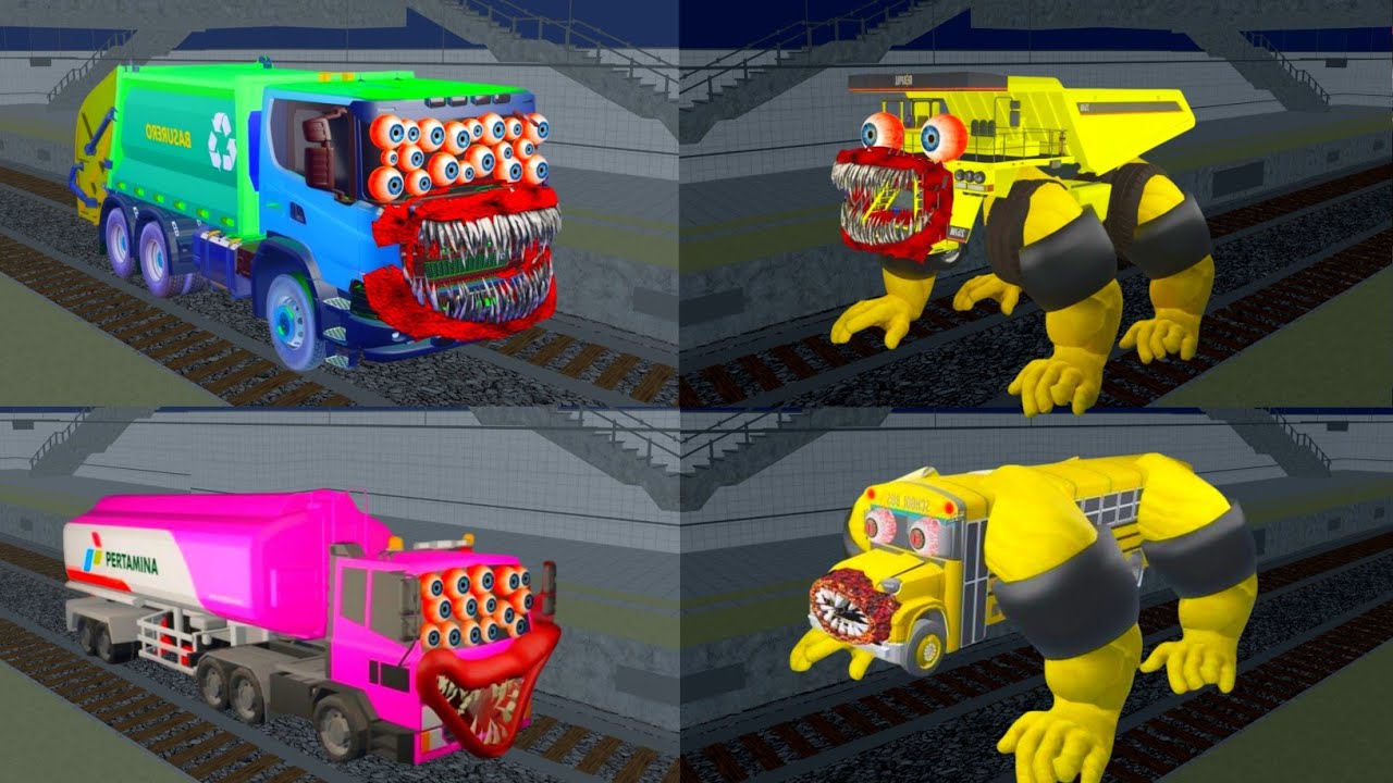 Compilation There's Horror Secret Place Truck Eater VS Truck Bus Builder 😱 SAKURA SCHOOL SIMULATOR