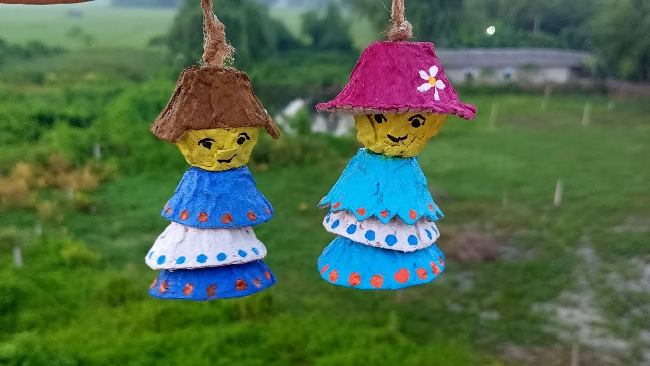 Egg trey doll making step by step #youtube #handmade #dincanvas 