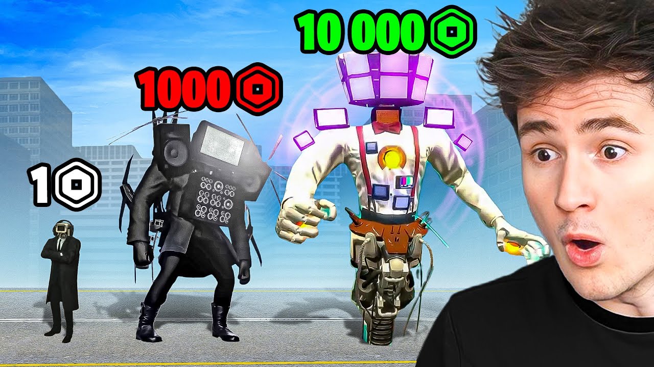 1 Robux vs 10,000 Robux TV-MAN!
