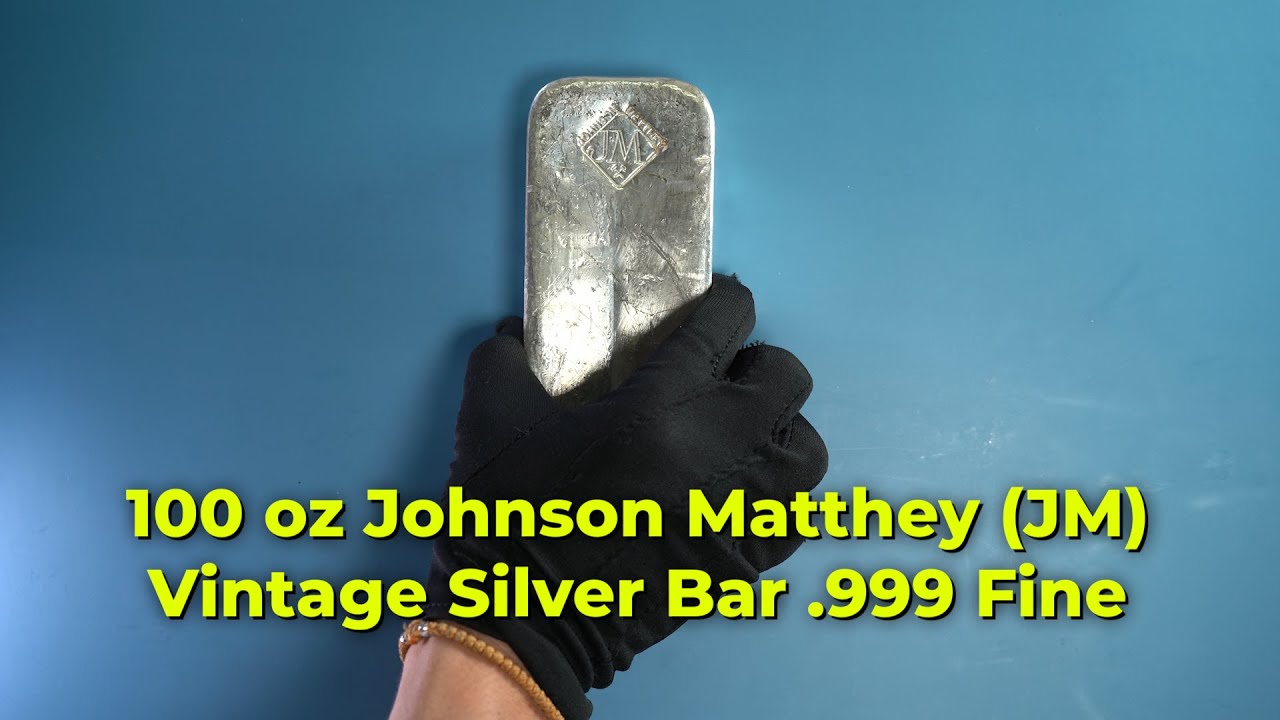 100 oz Johnson Matthey (JM) Vintage Silver Bar
