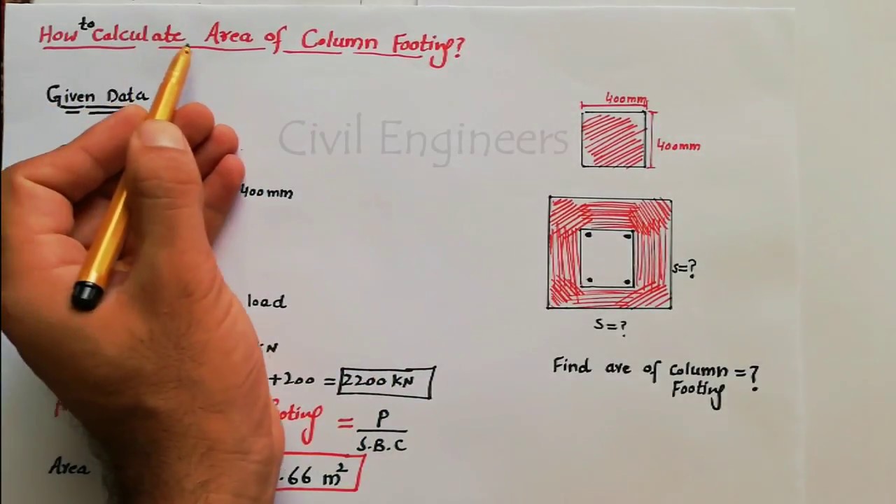 How to Calculate Area of footing for Column?