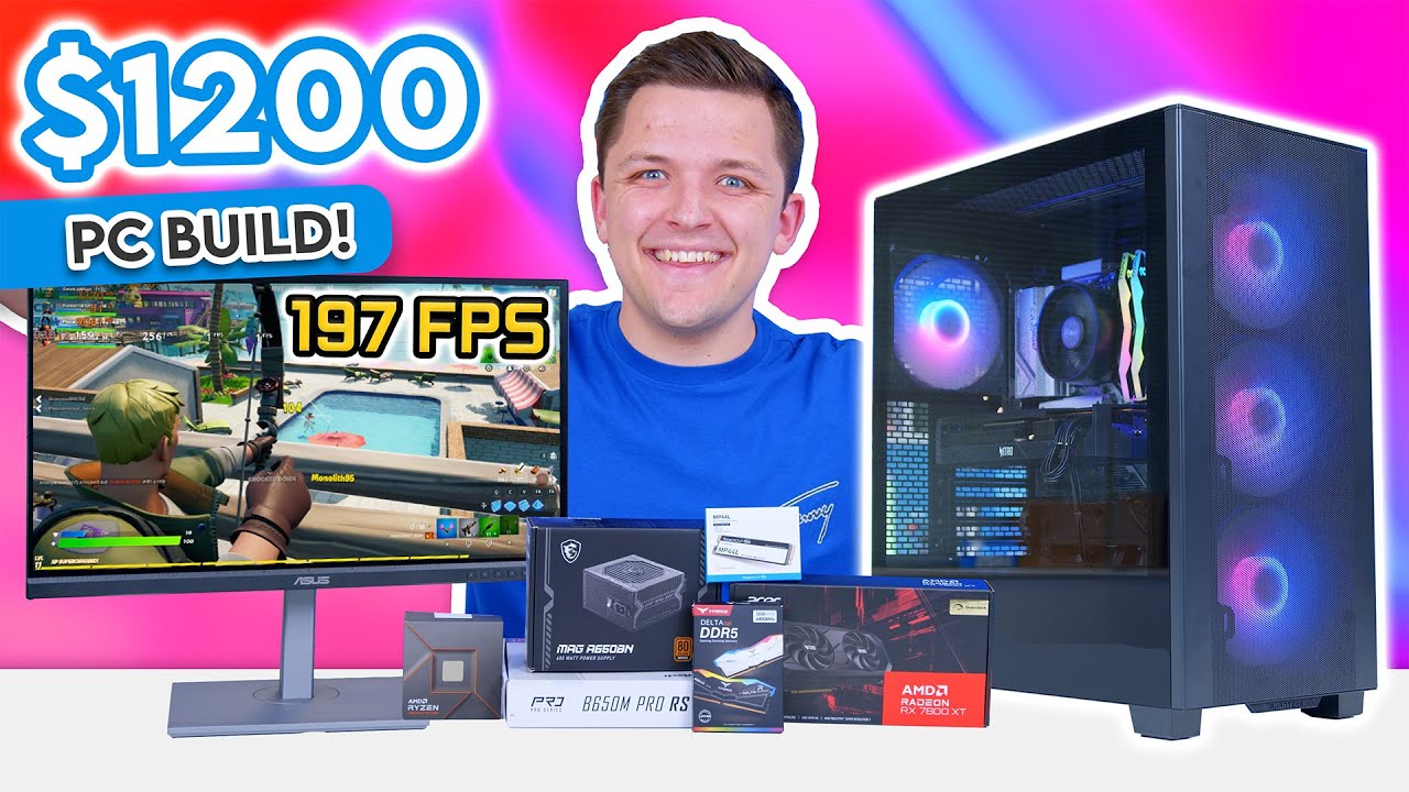 Best $1200 Gaming PC Build 2024! 😃 [ft. RX 7800 XT w/ Benchmarks]