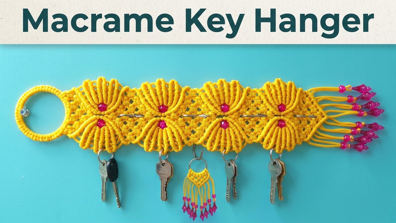 How to make macrame key hanger new design /मेक्रम से बनाइए चाबी होल्डर।