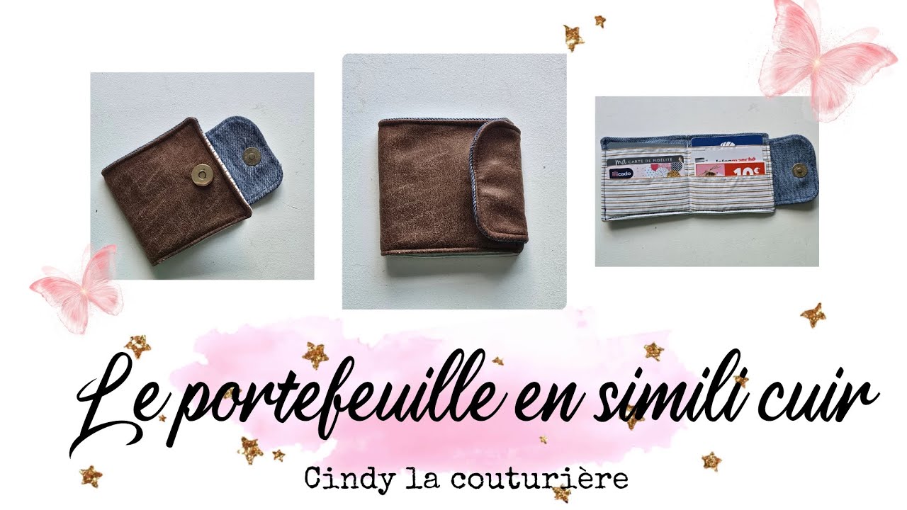 #tuto #couture #facile : Le #portefeuille en simili cuir ~ #cindylacouturiere 
