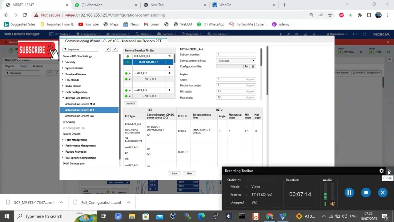 RETs_Remote Electrical Tilt configuration in Nokia Airscale Base Station #bts #nokia #telecom