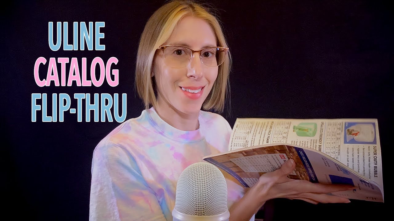 ASMR | Uline Catalog - page flipping, tapping, page tearing