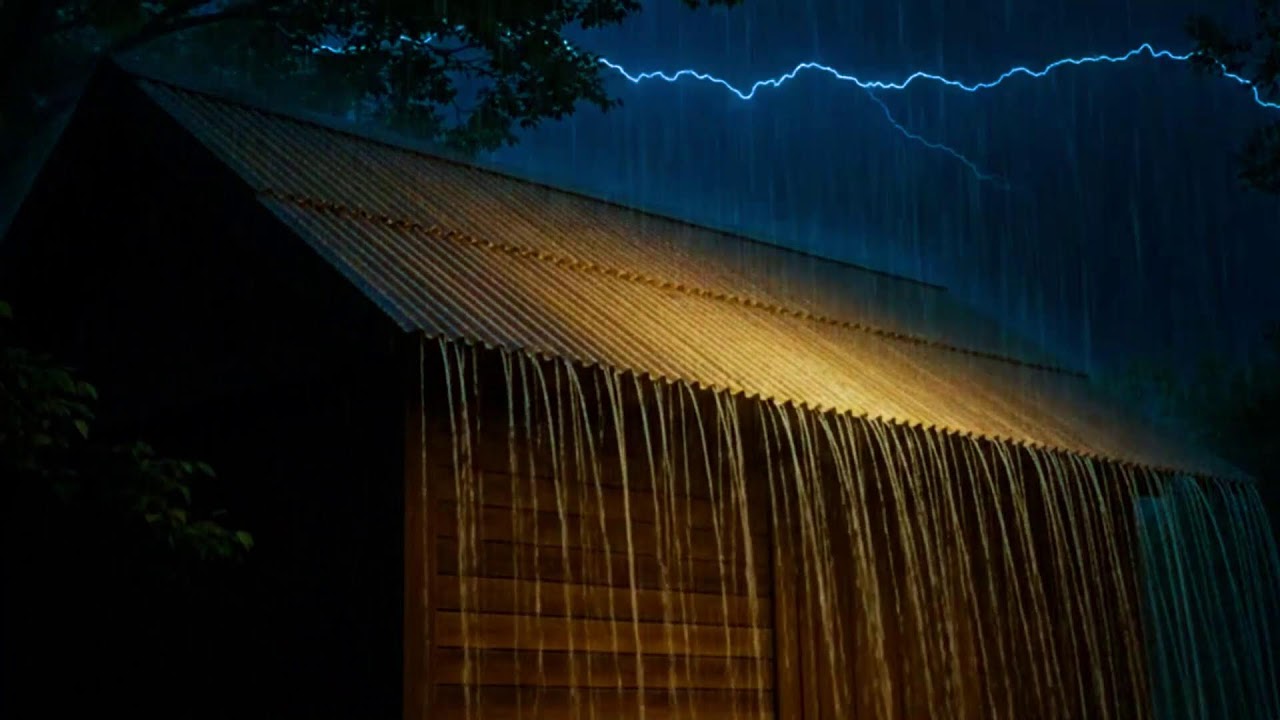 You Will Fall Asleep Fast! Heavy Rain & Thunder on Tin Roof 🌧️ Insomnia Relief • 8 Hour Sleep