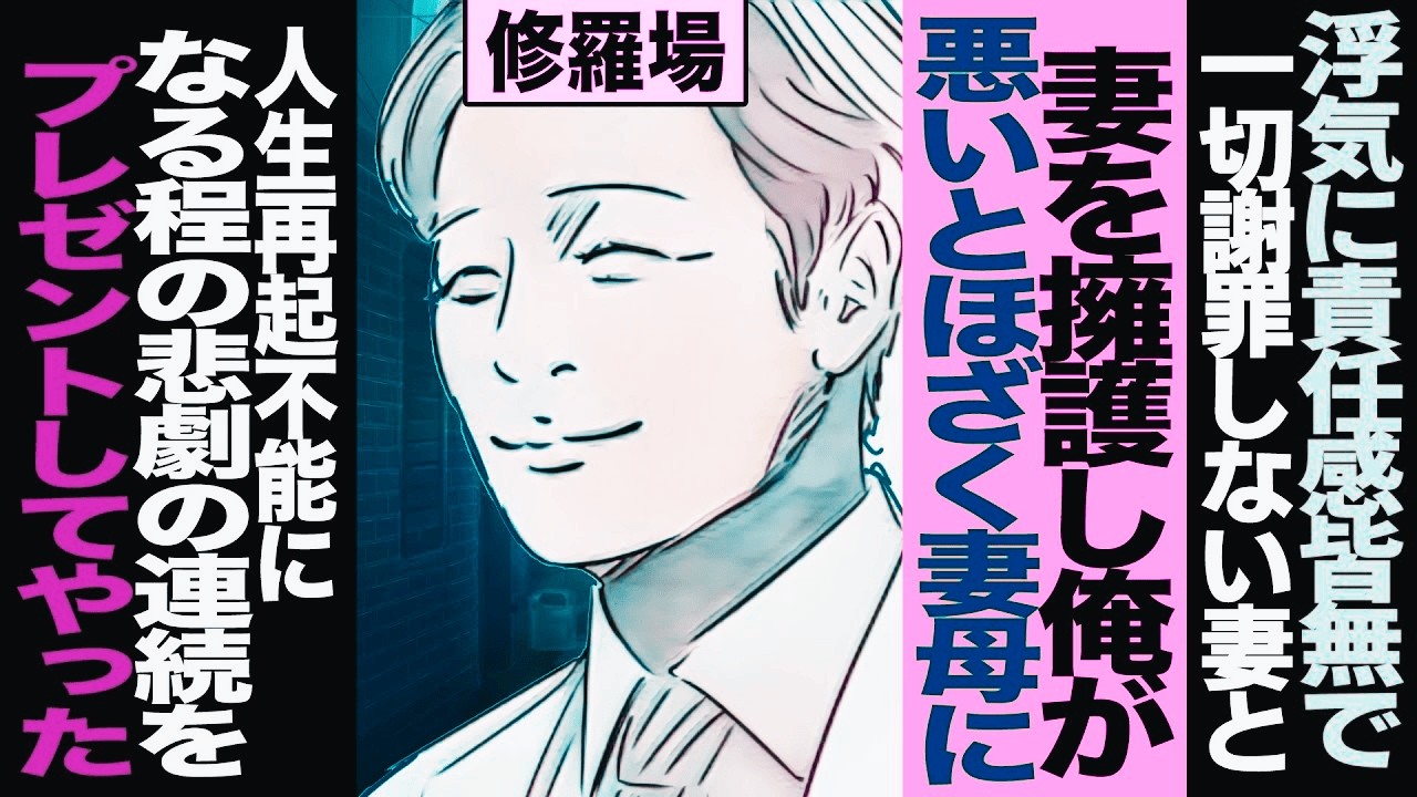 【漫画】浮気に責任感皆無で一切謝罪しない妻と妻を擁護し俺が悪いとほざく妻母に２度と復活する事の出来ない悲劇の連続をプレゼントしてやった...(修羅場)
