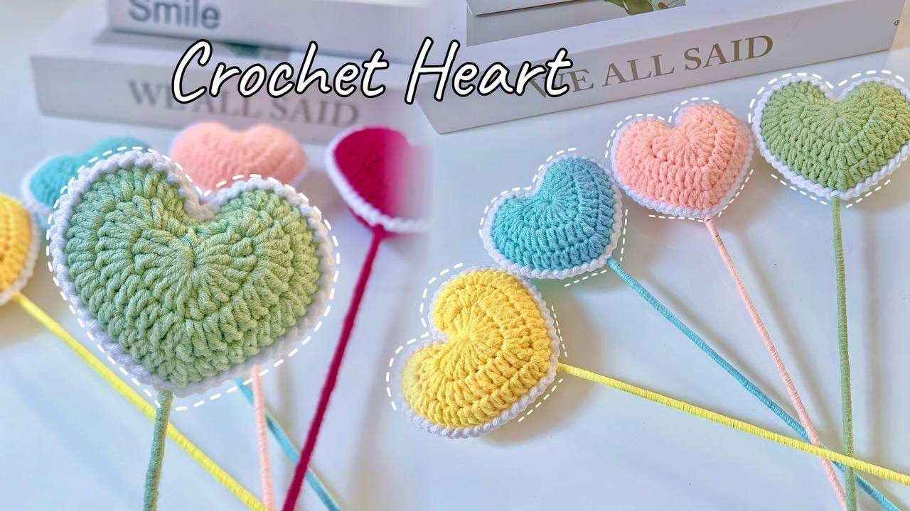 Crochet Heart (အသည်းပုံပန်းထိုးနည်း)
